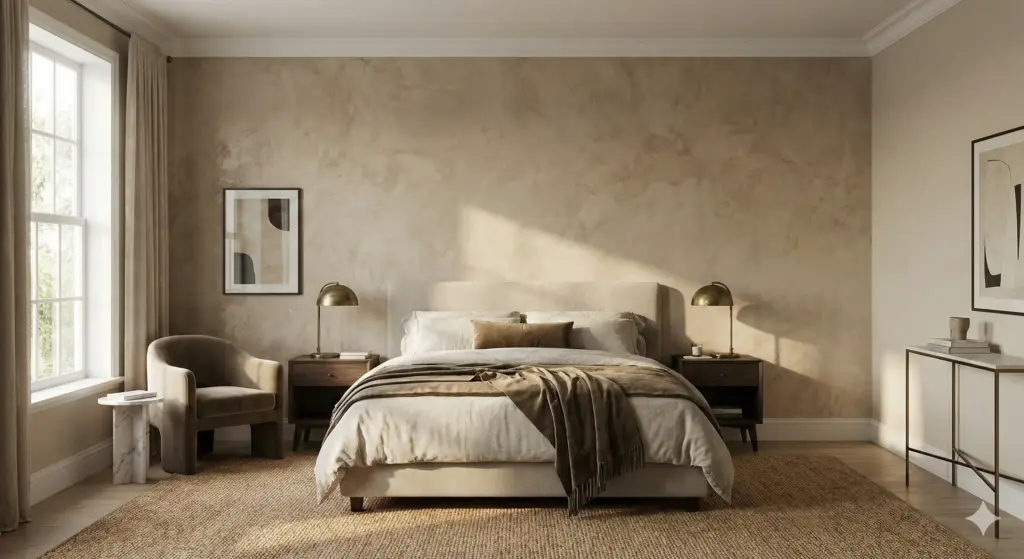 Designer Room With Premium Textured Wallpaper