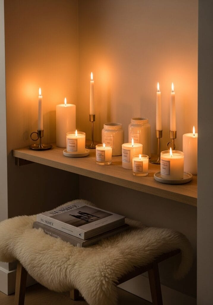 DIY Candle Shelf Nook