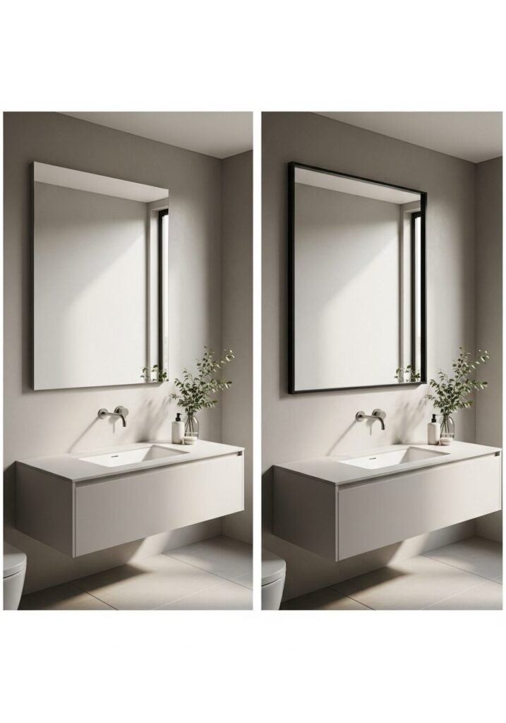 DIY Bathroom Mirror Frame Upgrade 1