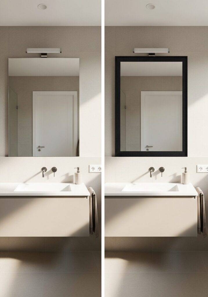 DIY Bathroom Mirror Frame Upgrade 2