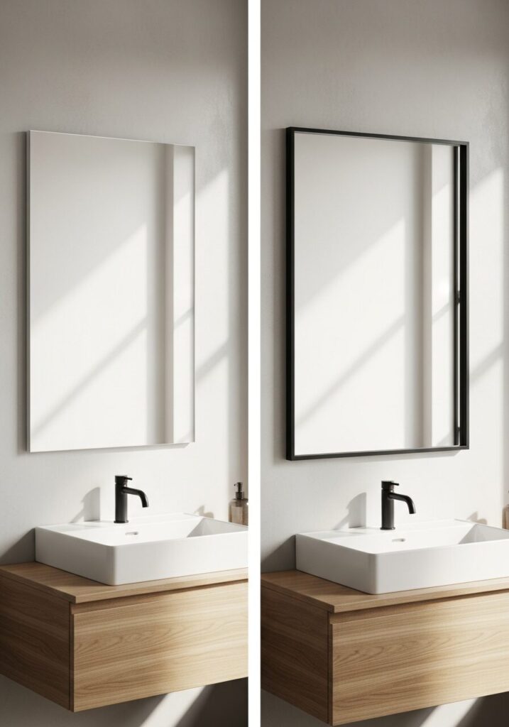 DIY Bathroom Mirror Frame Upgrade 3