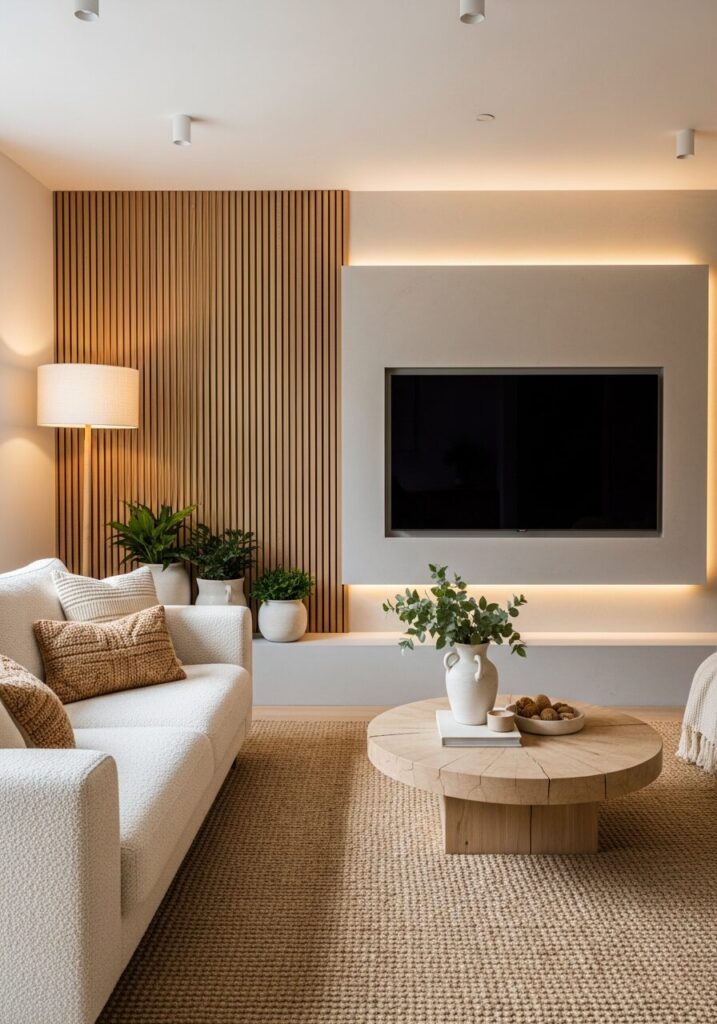 Textured TV Wall (2026 Trend)